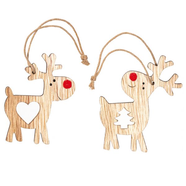Wooden tags &quot;Reindeer&quot; Set of 2